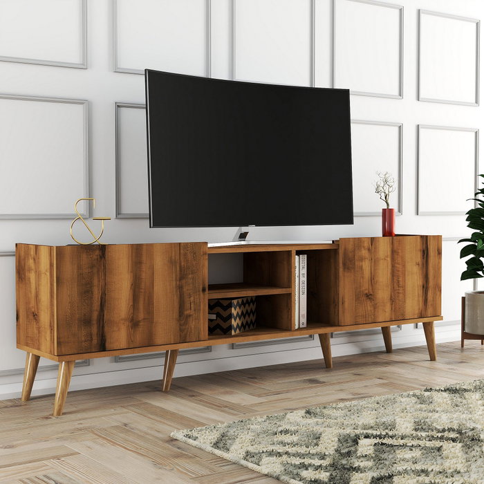 Hanah Home Lotus - 1340 Mueble de TV Rústico Bohemio Nogal